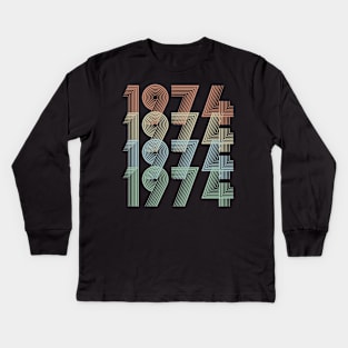 Vintage 1974 45th Birthday Gift idea Men Women Kids Long Sleeve T-Shirt